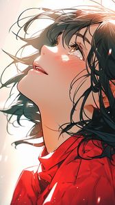 Preview wallpaper girl, glance, blush, anime, sunlight