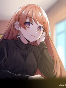 Preview wallpaper girl, glance, boredom, anime, art