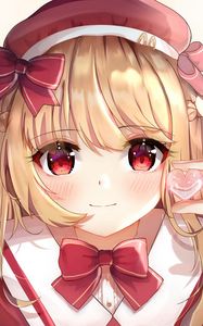Preview wallpaper girl, glance, bow, anime, art