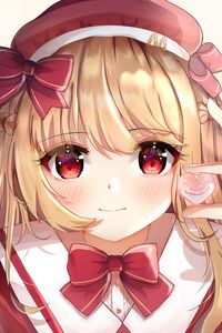 Preview wallpaper girl, glance, bow, anime, art