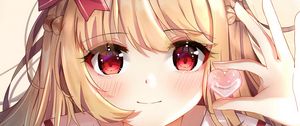 Preview wallpaper girl, glance, bow, anime, art