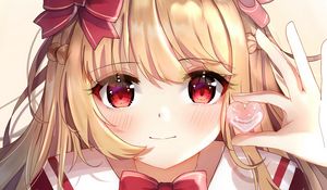 Preview wallpaper girl, glance, bow, anime, art