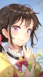 Preview wallpaper girl, glance, brooch, anime, art