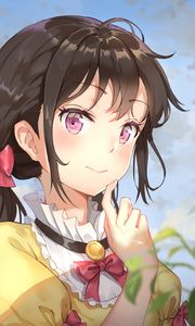 Preview wallpaper girl, glance, brooch, anime, art