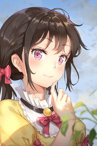 Preview wallpaper girl, glance, brooch, anime, art