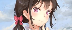 Preview wallpaper girl, glance, brooch, anime, art