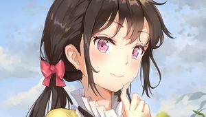 Preview wallpaper girl, glance, brooch, anime, art