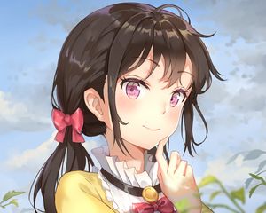 Preview wallpaper girl, glance, brooch, anime, art