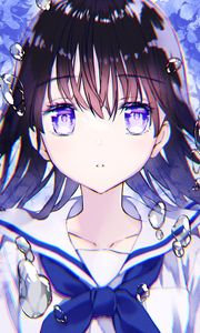 Preview wallpaper girl, glance, bubbles, anime, art