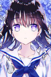 Preview wallpaper girl, glance, bubbles, anime, art