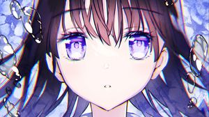 Preview wallpaper girl, glance, bubbles, anime, art