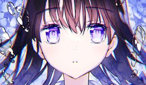 Preview wallpaper girl, glance, bubbles, anime, art