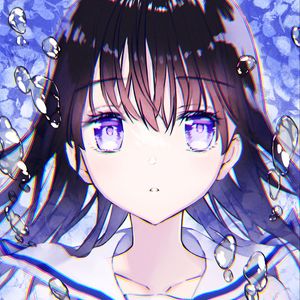 Preview wallpaper girl, glance, bubbles, anime, art