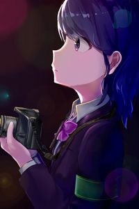 Preview wallpaper girl, glance, camera, anime