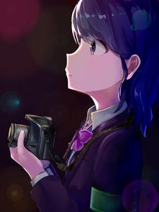 Preview wallpaper girl, glance, camera, anime