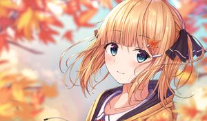 Preview wallpaper girl, glance, camera, anime, art