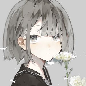 Preview wallpaper girl, glance, carnations, flowers, anime, art