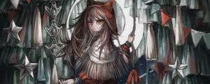 Preview wallpaper girl, glance, cats, anime, art