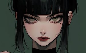 Preview wallpaper girl, glance, choker, art, anime