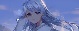 Preview wallpaper girl, glance, city, anime, art, cartoon