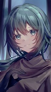 Preview wallpaper girl, glance, cloak, anime