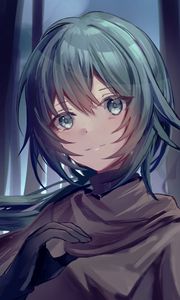 Preview wallpaper girl, glance, cloak, anime