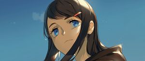 Preview wallpaper girl, glance, clouds, sky, anime, art