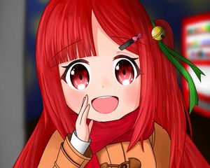 Preview wallpaper girl, glance, coat, anime, art