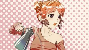 Preview wallpaper girl, glance, coffee pot, anime