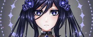 Preview wallpaper girl, glance, crystals, anime, art, blue