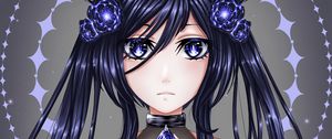 Preview wallpaper girl, glance, crystals, anime, art, blue