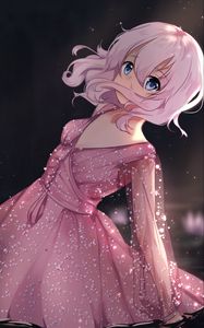 Preview wallpaper girl, glance, curls, pink, anime