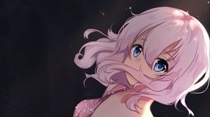 Preview wallpaper girl, glance, curls, pink, anime