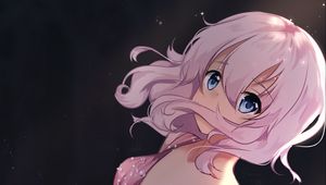 Preview wallpaper girl, glance, curls, pink, anime