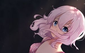 Preview wallpaper girl, glance, curls, pink, anime