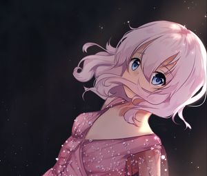 Preview wallpaper girl, glance, curls, pink, anime