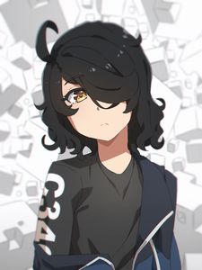 Preview wallpaper girl, glance, curls, anime, art