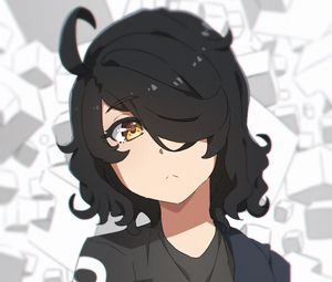 Preview wallpaper girl, glance, curls, anime, art