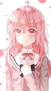 Preview wallpaper girl, glance, cute, pink, anime