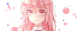 Preview wallpaper girl, glance, cute, pink, anime