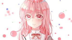 Preview wallpaper girl, glance, cute, pink, anime