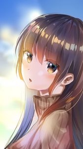 Preview wallpaper girl, glance, cute, anime, art