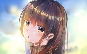 Preview wallpaper girl, glance, cute, anime, art