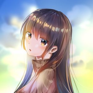 Preview wallpaper girl, glance, cute, anime, art