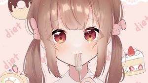 Preview wallpaper girl, glance, cute, anime, carrot