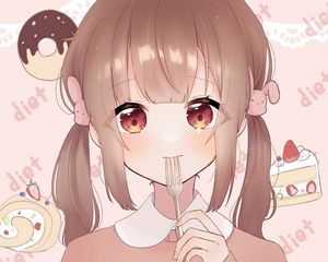 Preview wallpaper girl, glance, cute, anime, carrot
