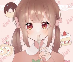 Preview wallpaper girl, glance, cute, anime, carrot