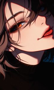 Preview wallpaper girl, glance, dark, art, anime