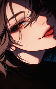 Preview wallpaper girl, glance, dark, art, anime