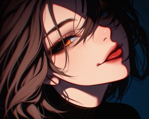 Preview wallpaper girl, glance, dark, art, anime